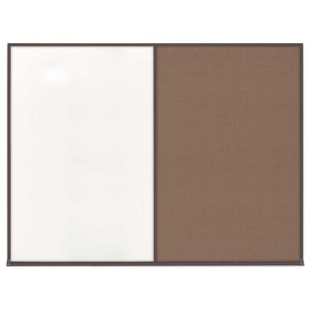 United Visual Products Triple Door Radius Corkboard, 72"X48", B UV80055-BLACK-COBACC